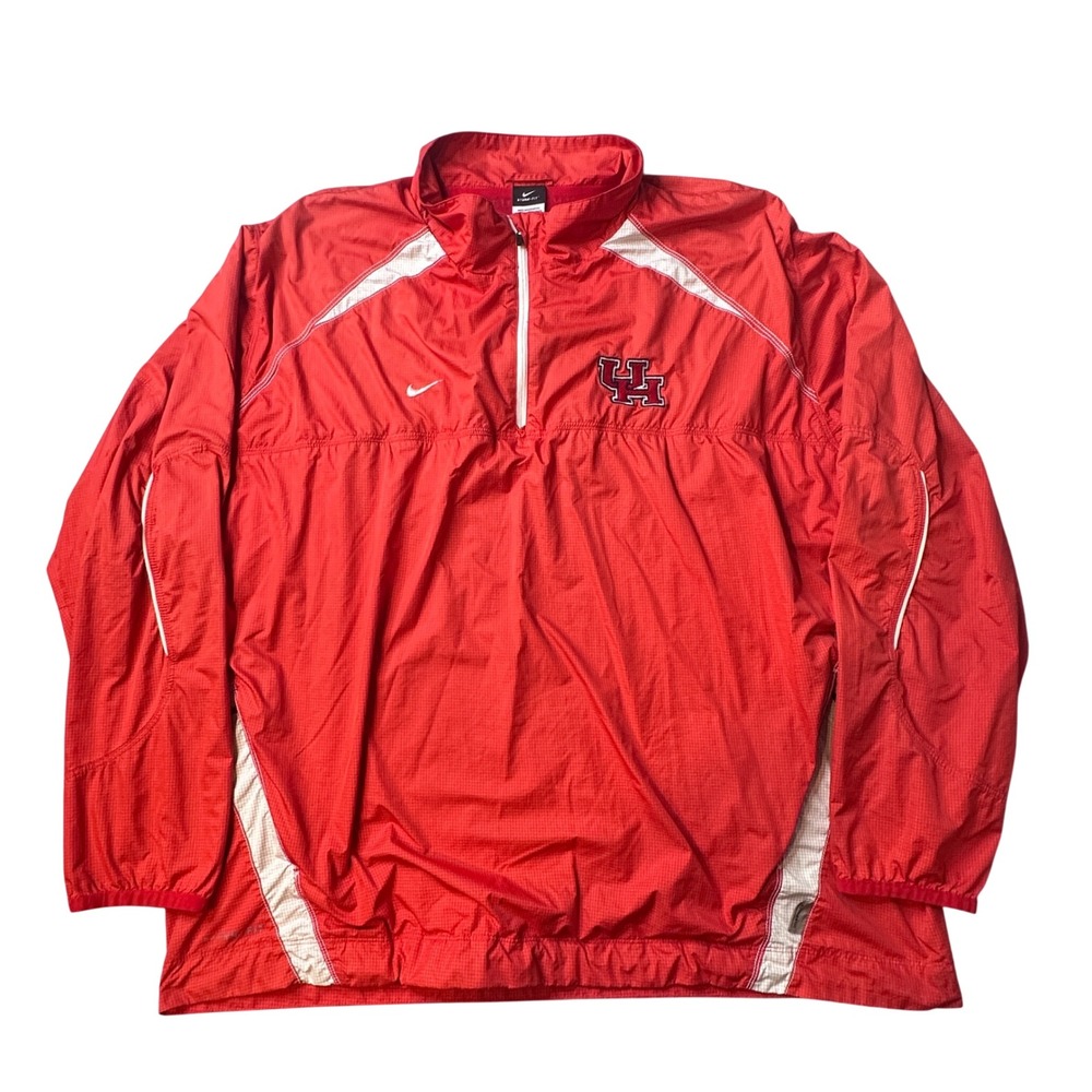 Houston Cougars Nike Windbreaker Mens XXL Red NCAA Storm-FIT Quarter Zip Jacket‎